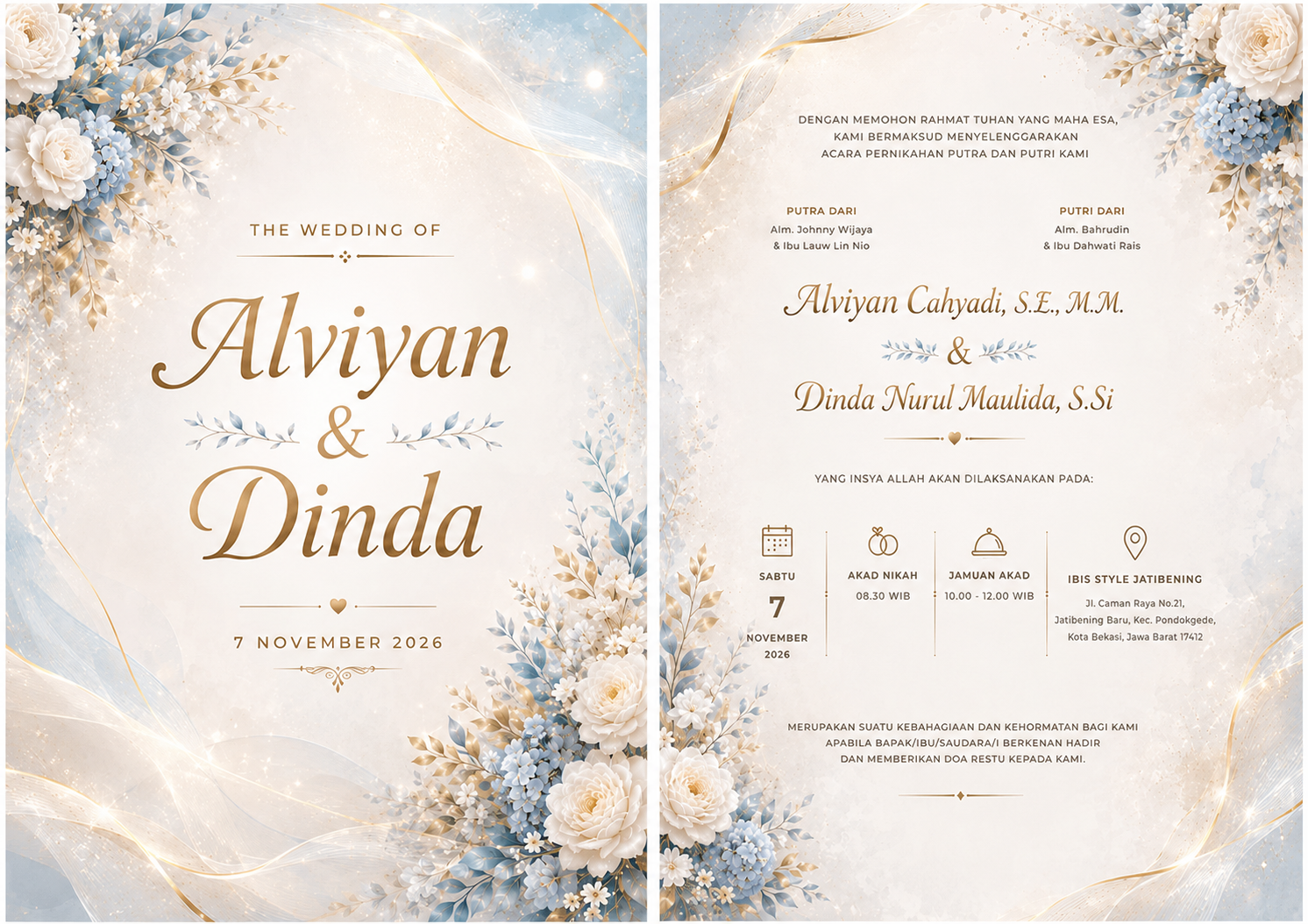 Undangan pernikahan Alviyan dan Dinda versi sebelumnya